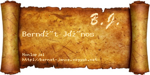 Bernát János névjegykártya