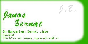 janos bernat business card